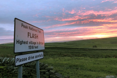 Flash sign at sunrise
